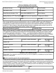 Form CDPH8217 SRA III Physician Assistant Fluoroscopy Permit Special Renewal Application - California, Page 2