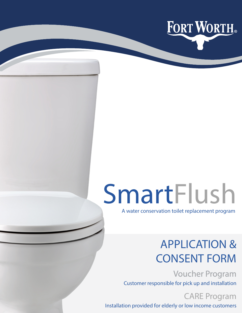 Smartflush Application and Consent Form - Water Conservation Toilet Replacement Program - City of Fort Worth, Texas, Page 1