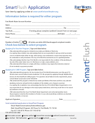 Smartflush Application and Consent Form - Water Conservation Toilet Replacement Program - City of Fort Worth, Texas, Page 3