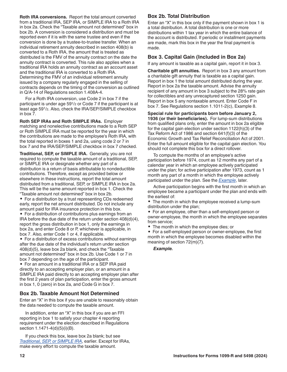 Instructions for IRS Form 1099-R, 5498, Page 12