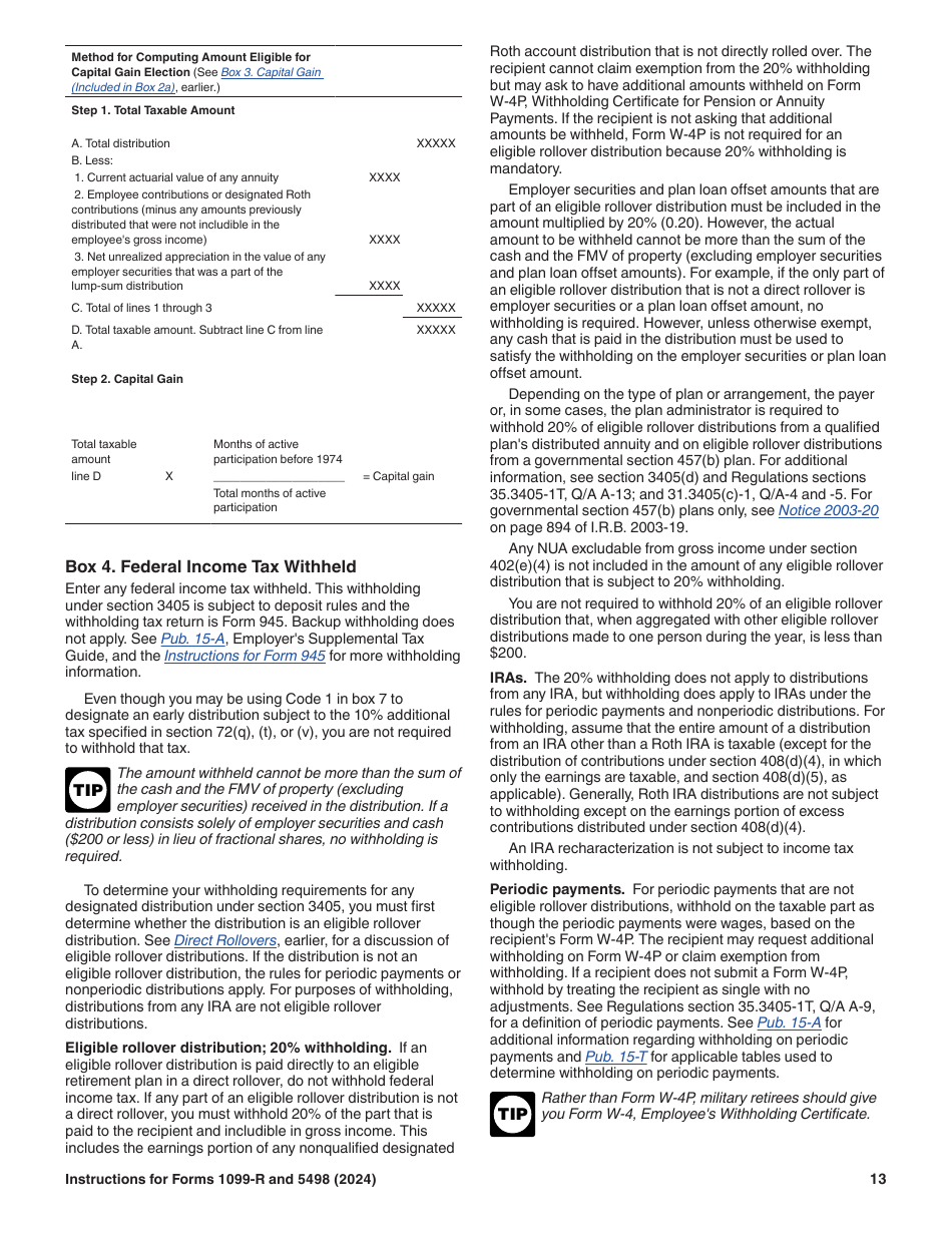 Instructions for IRS Form 1099-R, 5498, Page 13