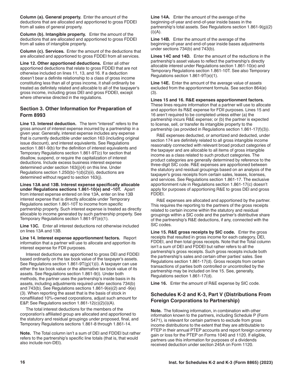 Instructions for IRS Form 8865 Schedule K-2, K-3 ####, Page 16