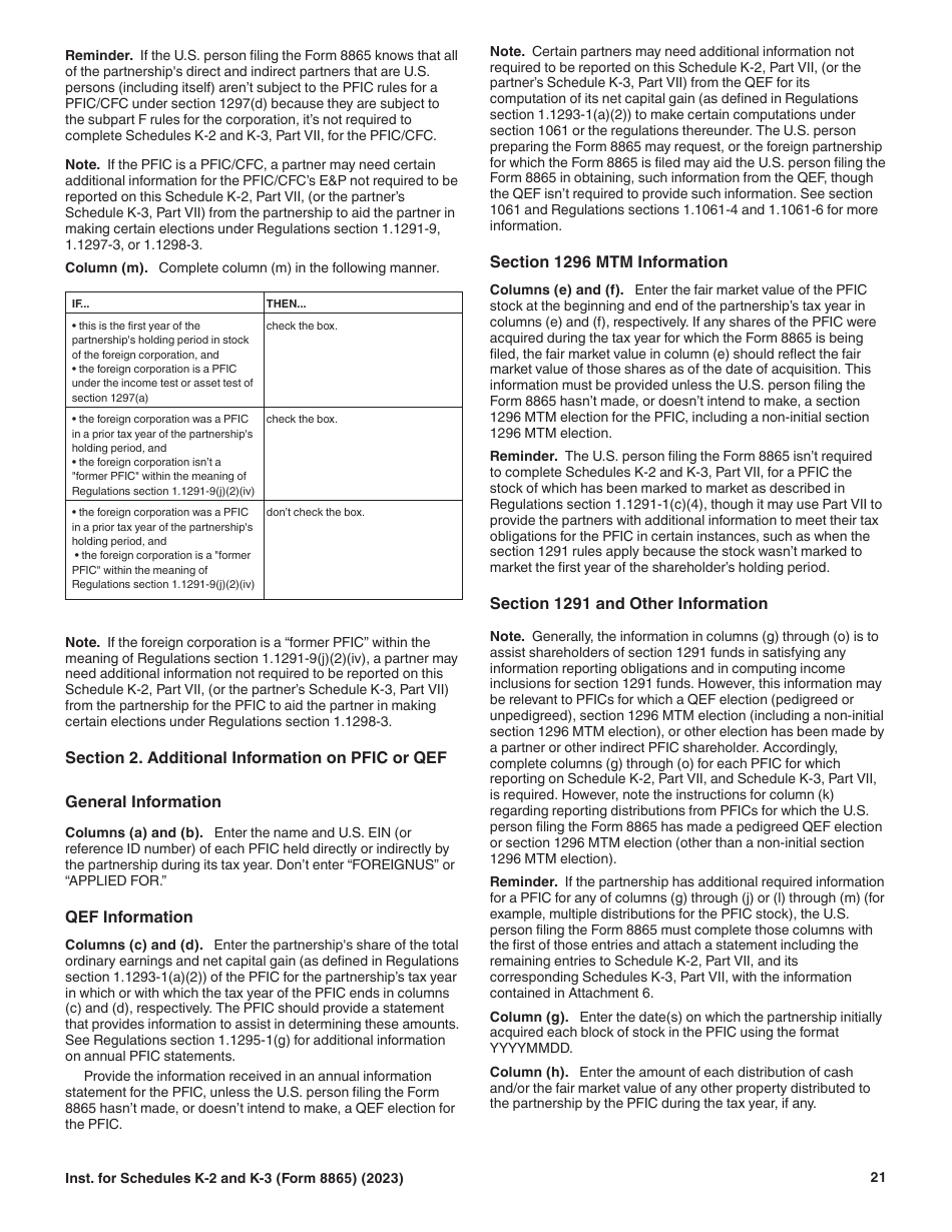 Instructions for IRS Form 8865 Schedule K-2, K-3 ####, Page 21