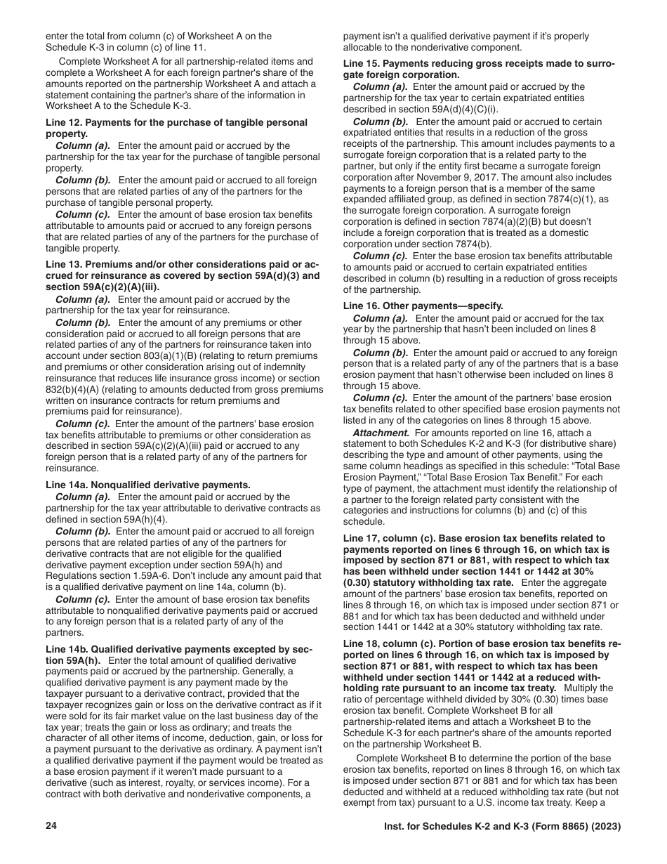 Instructions for IRS Form 8865 Schedule K-2, K-3 ####, Page 24