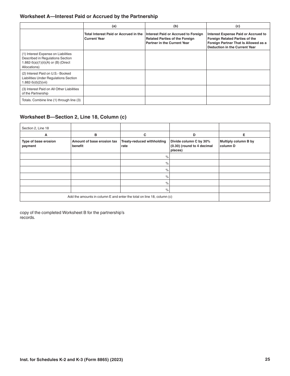 Instructions for IRS Form 8865 Schedule K-2, K-3 ####, Page 25