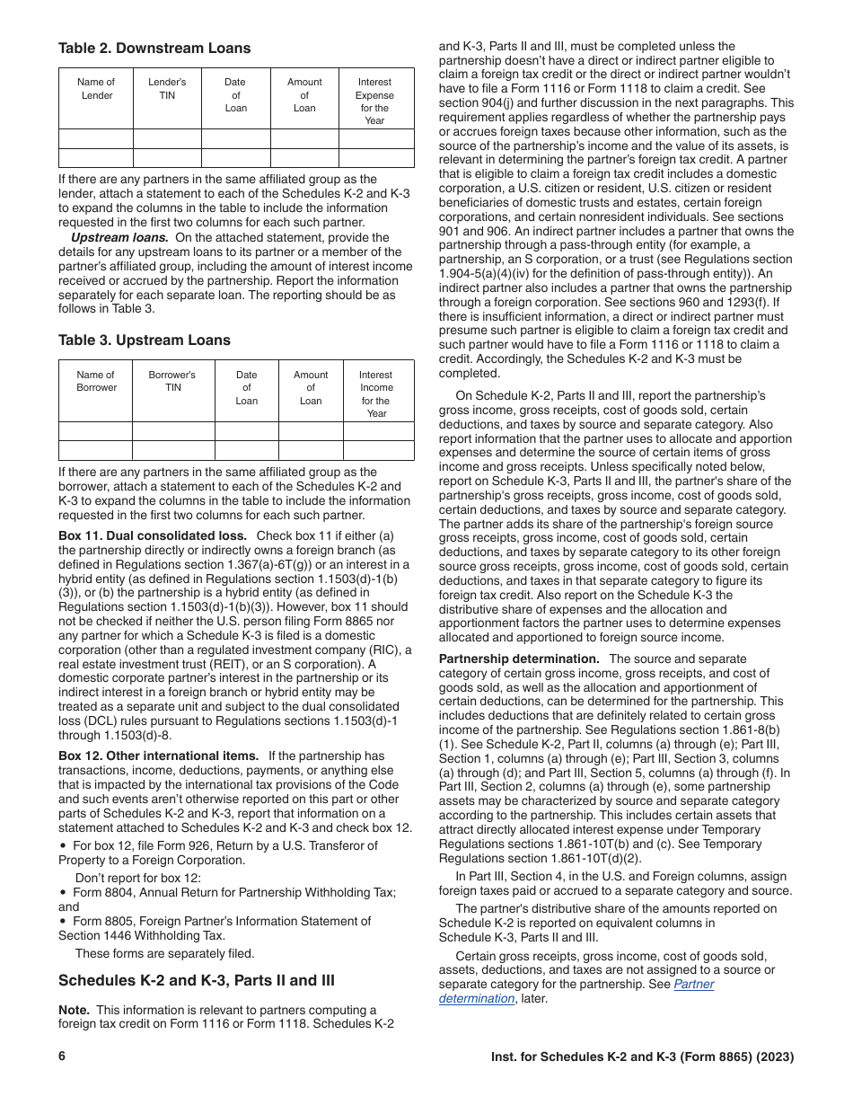 Instructions for IRS Form 8865 Schedule K-2, K-3 ####, Page 6