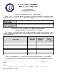 Document preview: Form Supreme-10 Annual Attorney Registration Single Payment - Rhode Island