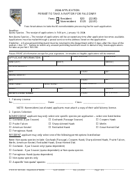 Form SLAP22.80/81 Application Permit to Take a Raptor for Falconry - Nevada