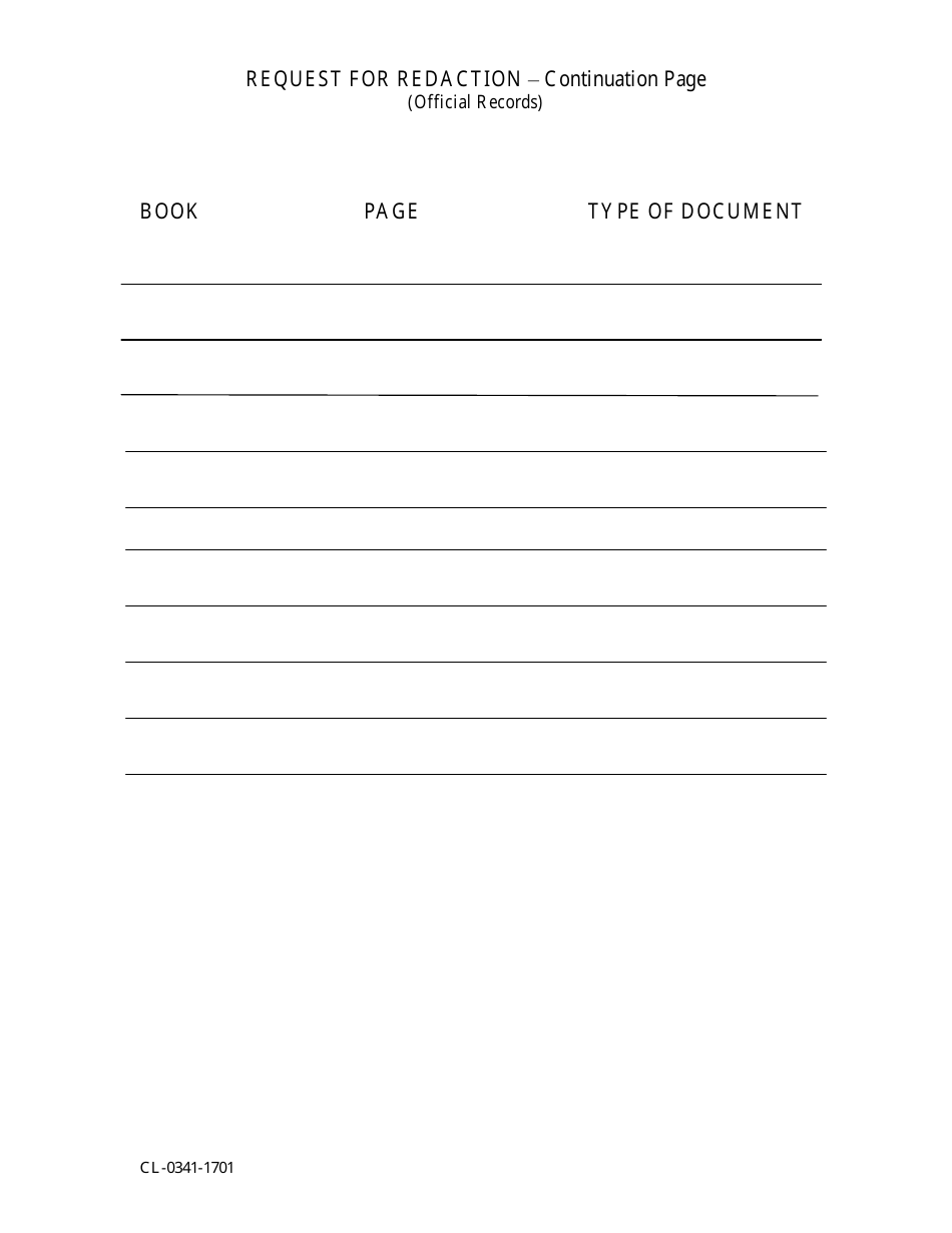 Form CL03411701 Fill Out, Sign Online and Download Printable PDF