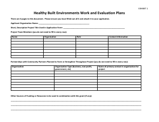 Exhibit 1 Healthy Built Environments Work and Evaluation Plans - Tennessee