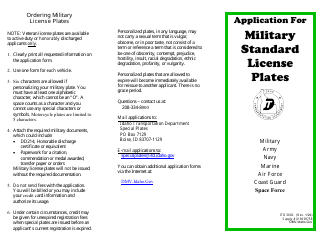 Form ITD2682 Military License Plate Application - Idaho, Page 2