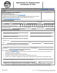 Document preview: Form MV7 Application for Replacement Certificate of Title - Montana