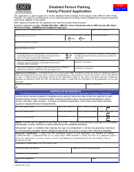 Form 735-265 Disabled Person Parking Family Placard Application - Oregon