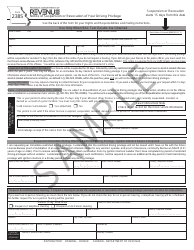 Form 2385 Notice of Suspension or Revocation of Your Driving Privilege - Sample - Missouri