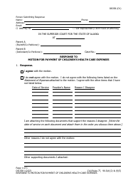 Form DR-358 Response to Motion for Payment of Children&#039;s Health Care Expenses - Alaska