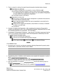 Form PG-420 Order Authorizing Single Transaction Under as 13.26.440 - Alaska, Page 2
