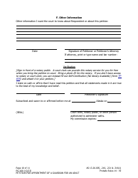 Form PG-100 Petition for Appointment of a Guardian for an Adult - Alaska, Page 10