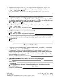 Form PG-100 Petition for Appointment of a Guardian for an Adult - Alaska, Page 2