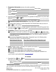 Form PG-100 Petition for Appointment of a Guardian for an Adult - Alaska, Page 3