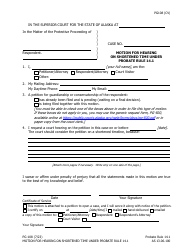Document preview: Form PG-108 Motion for Hearing on Shortened Time Under Probate Rule 14.1 - Alaska