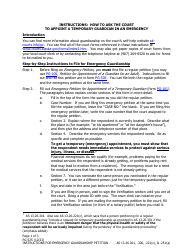 Form PG-525 Instructions for Emergency Guardianship Petition - Alaska