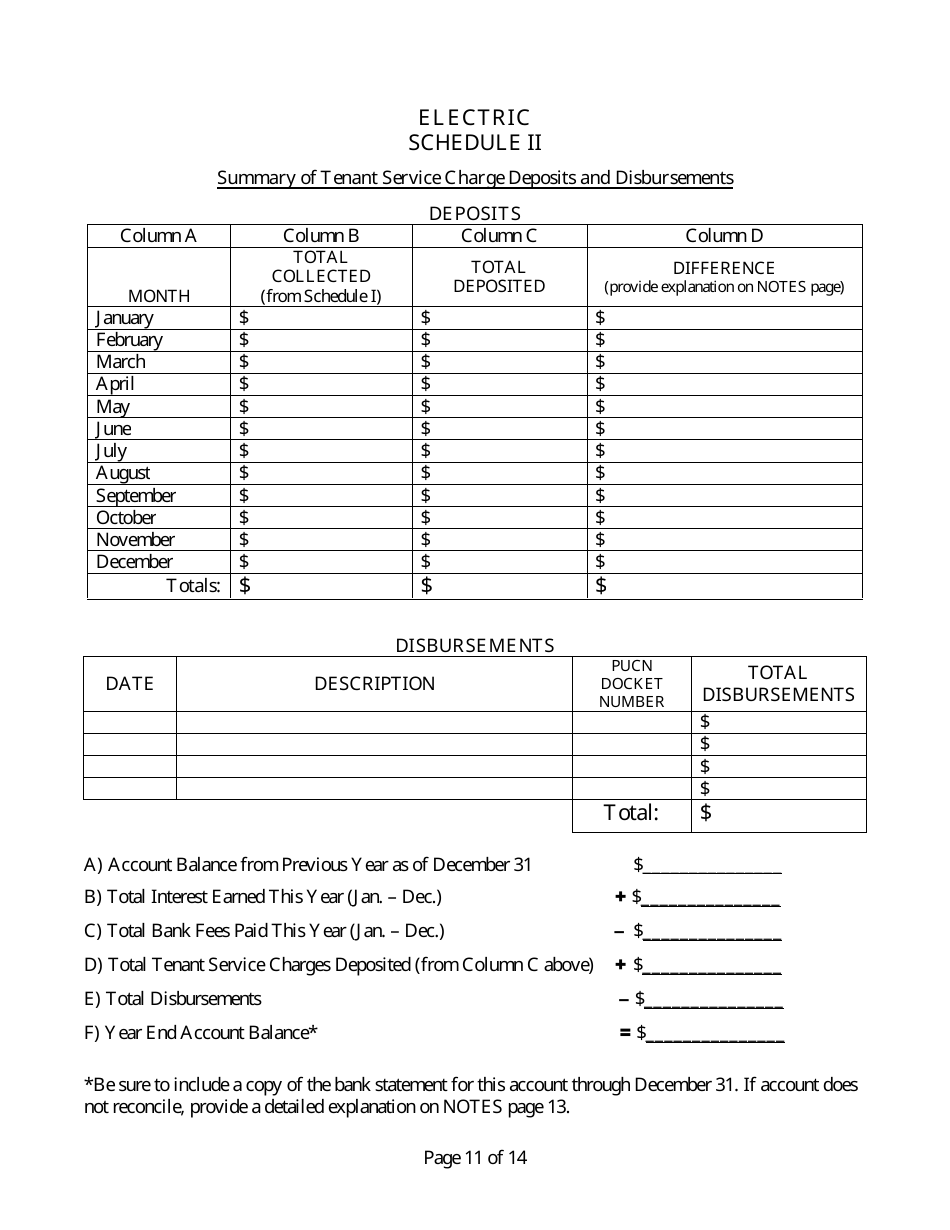Manufactured Home Park Annual Report - Nevada, Page 12