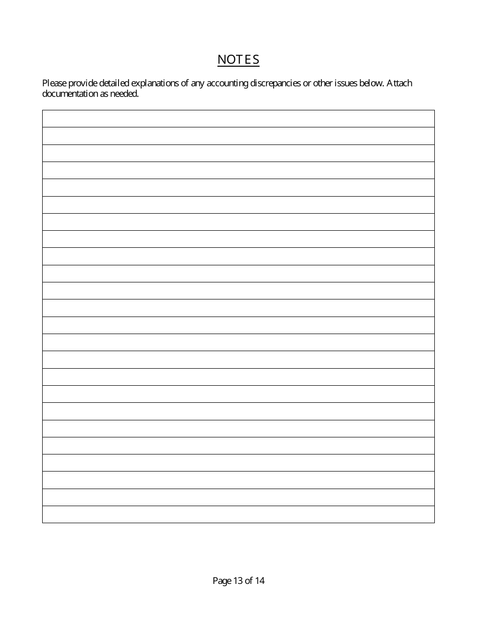 Manufactured Home Park Annual Report - Nevada, Page 14