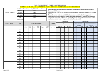 Family Child Care Learning Home (Fcclh) Monitoring Review Form - Child and Adult Care Food Program - Georgia (United States), Page 6