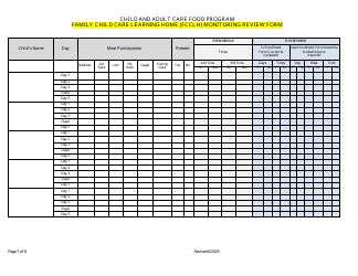 Family Child Care Learning Home (Fcclh) Monitoring Review Form - Child and Adult Care Food Program - Georgia (United States), Page 7