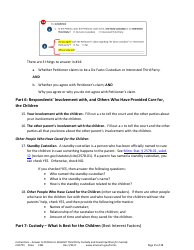 Form CHC701 Instructions - Answer to Petition to Establish Third Party Custody of a Child and Counterpetition for Custody - Minnesota, Page 15
