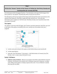 Form CHC701 Instructions - Answer to Petition to Establish Third Party Custody of a Child and Counterpetition for Custody - Minnesota, Page 5