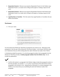 Form CHC701 Instructions - Answer to Petition to Establish Third Party Custody of a Child and Counterpetition for Custody - Minnesota, Page 6