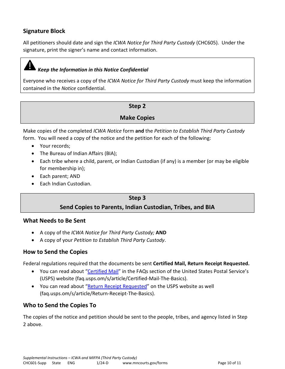 Form CHC601-SUPP Instructions - Icwa and Mifpa - Third Party Custody - Minnesota, Page 10