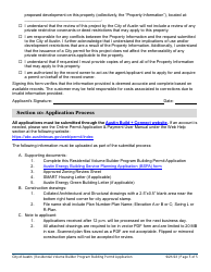 Building Permit Application - Residential Volume Builder Program - City of Austin, Texas, Page 5