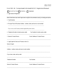 Form FMC-65 Foreign-Based Unlicensed Nvocc Registration/Renewal