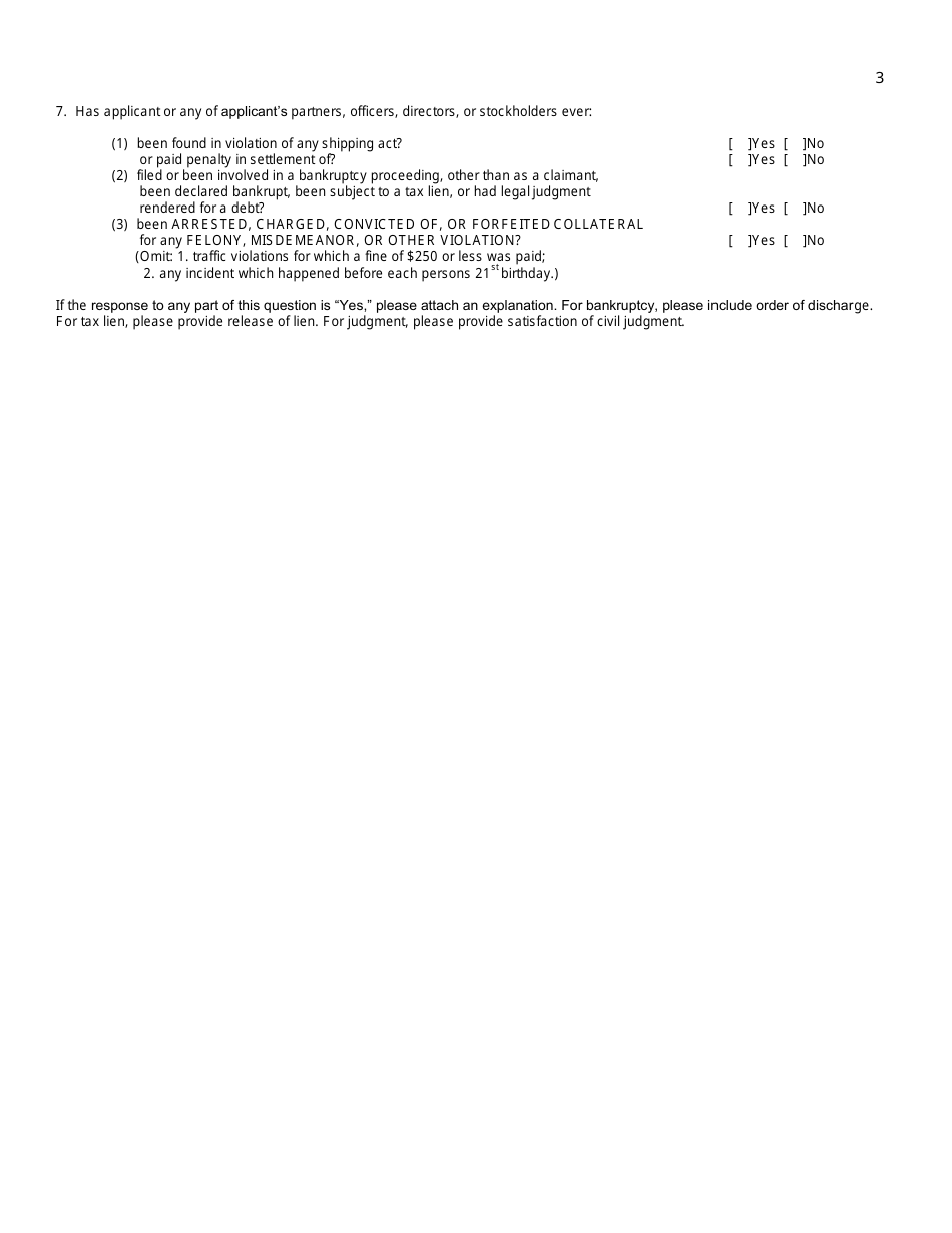 Form FMC-18 Ocean Transportation Intermediary License Application Worksheet, Page 10