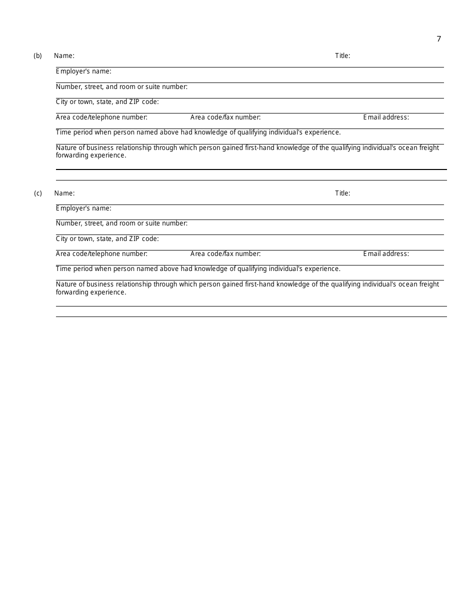 Form FMC-18 Ocean Transportation Intermediary License Application Worksheet, Page 14