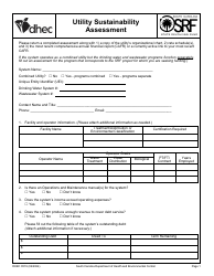 Document preview: DHEC Form 0574 Utility Sustainability Assessment - South Carolina