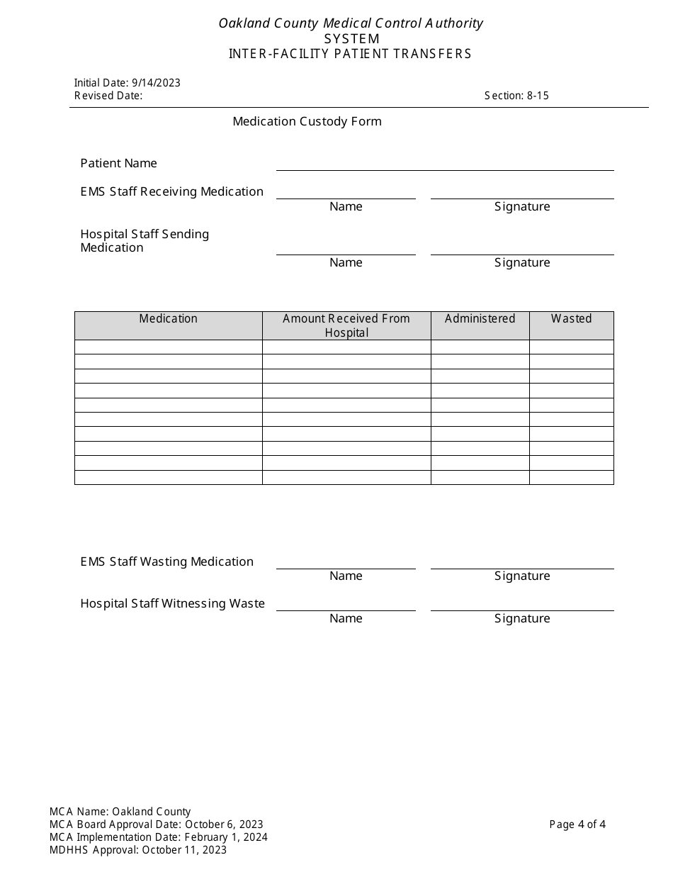 Inter-Facility Patient Transfers - Oakland County, Michigan, Page 4