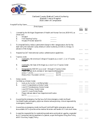 Document preview: Medical Control Hospital Letter of Compliance - Oakland County, Michigan, 2024