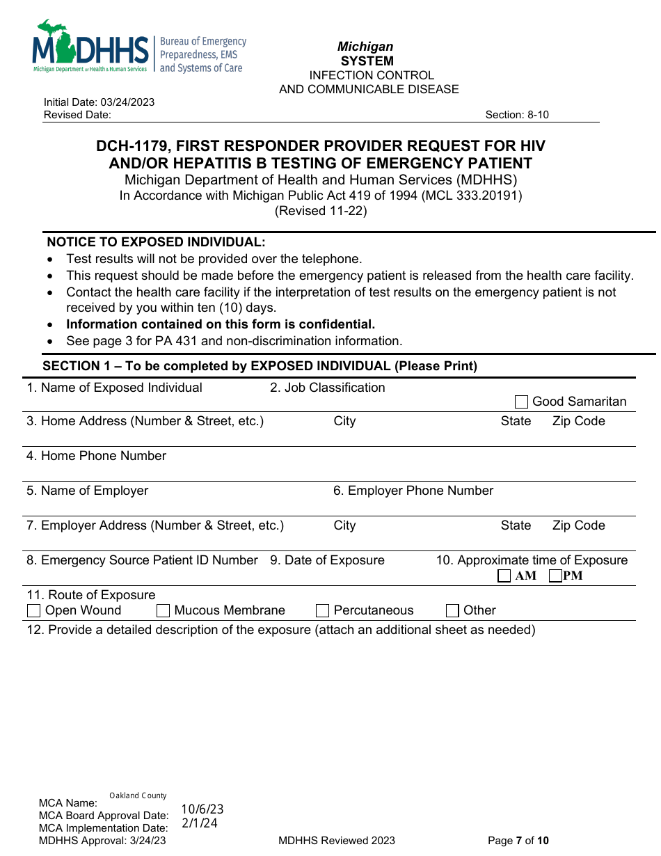 Infection Control and Communicable Disease - Oakland County, Michigan, Page 7