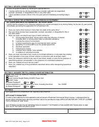 Form BMV2170 Application for Restricted Cdl for Farm Related Service Industries - Ohio, Page 2
