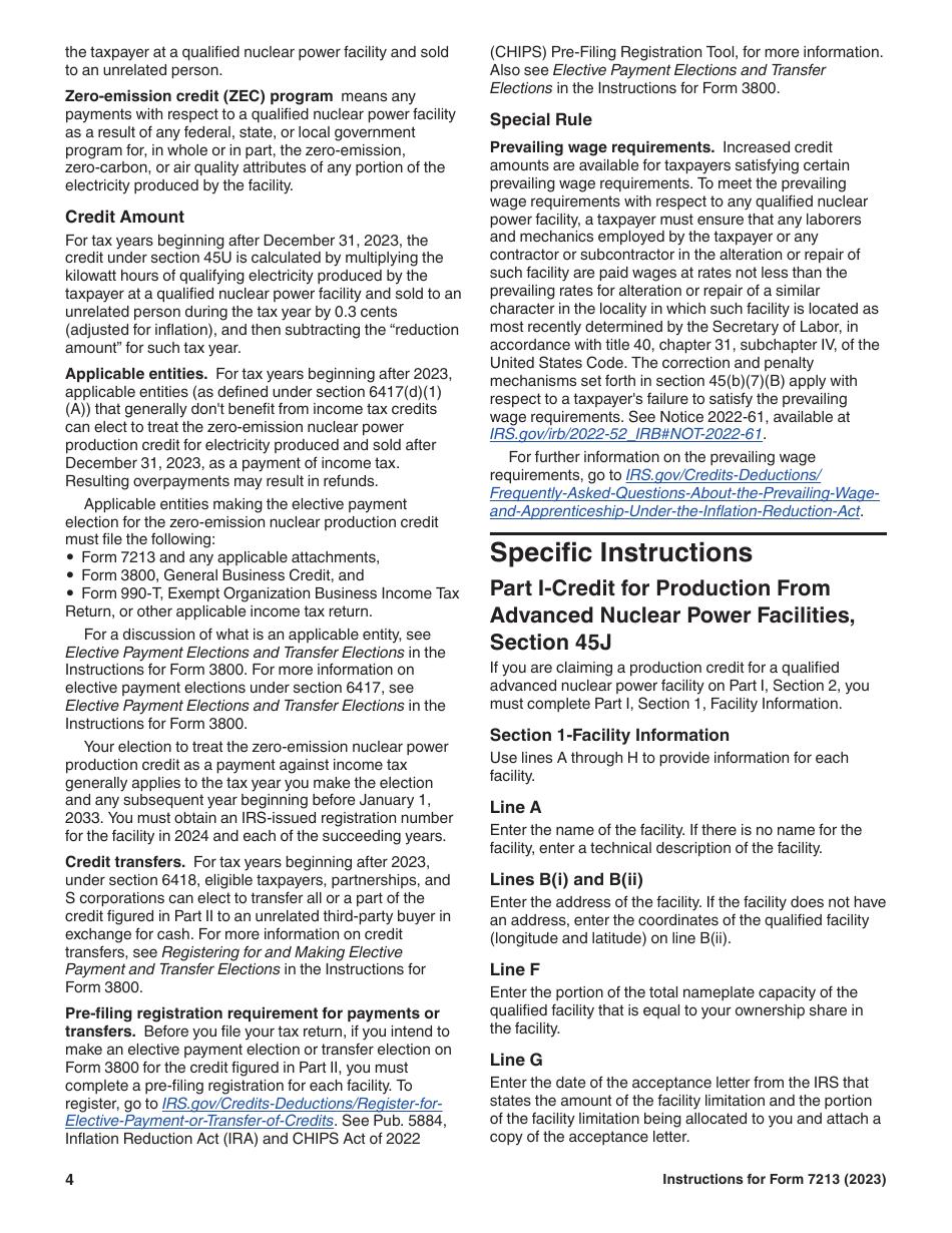 Instructions for IRS Form 7213 Nuclear Power Production Credit, Page 4