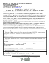 Document preview: Commercial Permit Application for the Sale or Distribution of Restricted Use Pesticides - New York