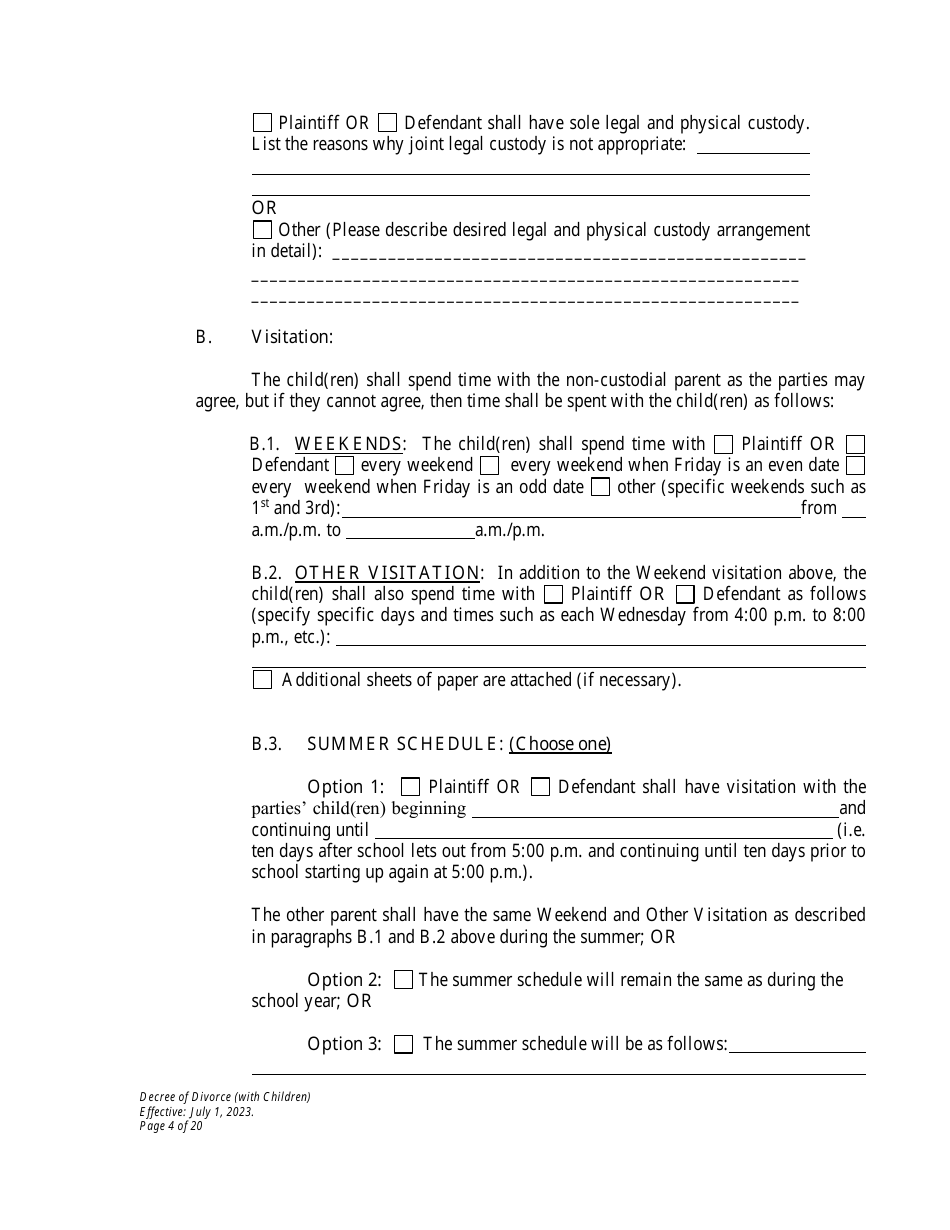 Decree of Divorce With Minor Children - Wyoming, Page 4