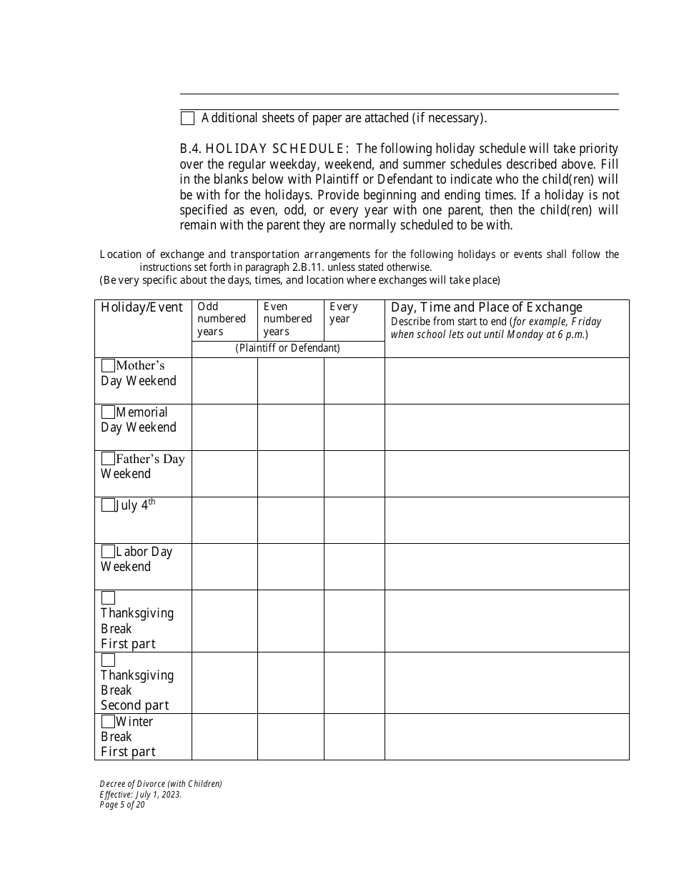 Decree of Divorce With Minor Children - Wyoming, Page 5