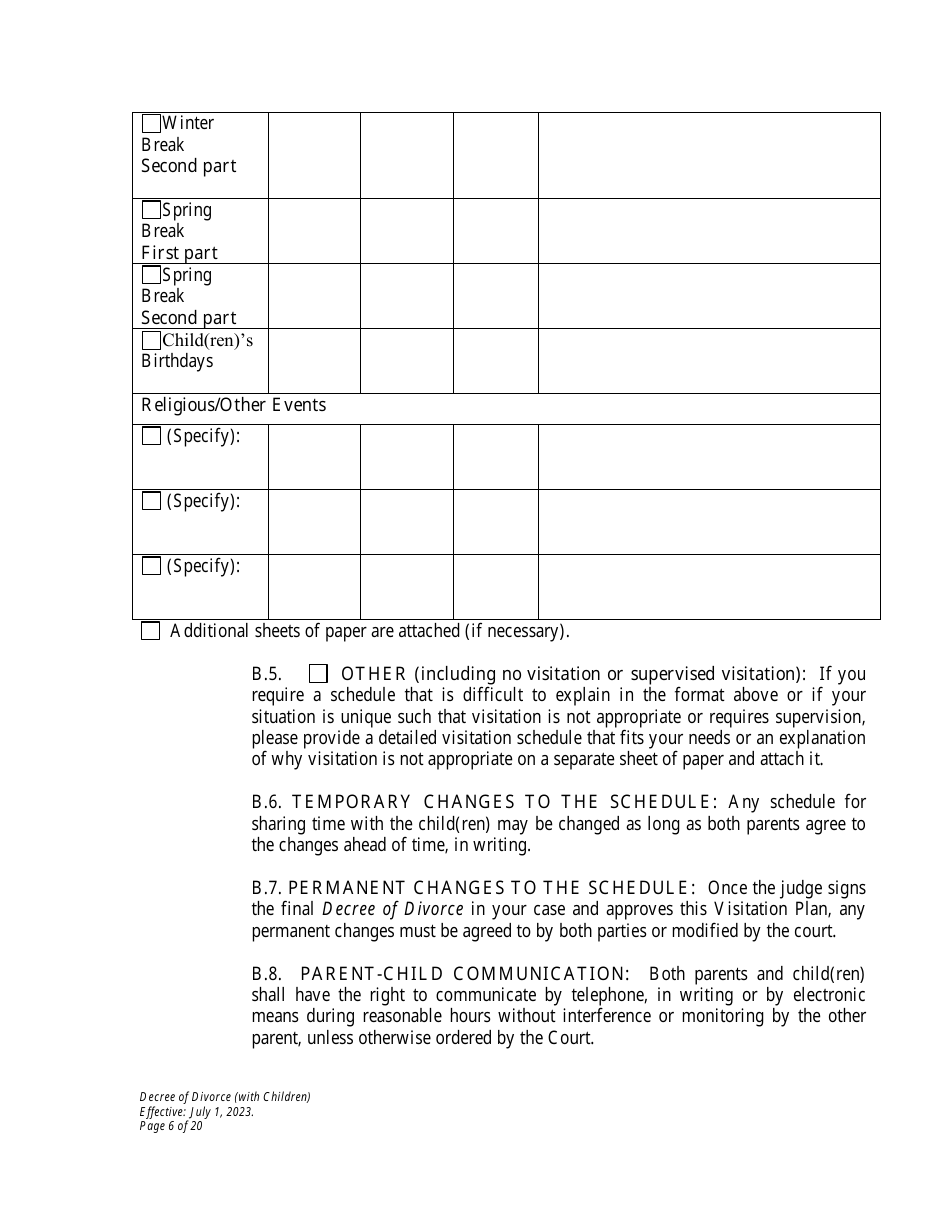 Decree of Divorce With Minor Children - Wyoming, Page 6