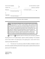 Pretrial Disclosures - Petitioner/Respondent - Wyoming