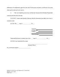 Affidavit to Allow Service by Registered or Certified Mail - Wyoming, Page 2