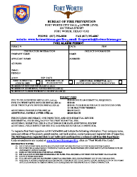 Form 1A Fire Alarm Permit - City of Fort Worth, Texas